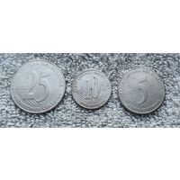 Монеты Эквадора 25,10,5 сентаво