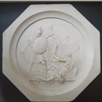 Декоративное панно (барельеф) "Освобождение Москвы . 1812 г",  бисквит . Россия.