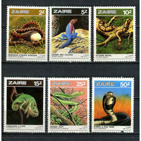 Конго (Заир) - 1987 - Рептилии - (ном. 50 с повреждением) - [Mi. 939-944] - полная серия - 6 марок. MNH.  (Лот 18Ji)-TG2P32