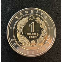 Турция 1 куруш 2021  Собака Каталбурун Unc
