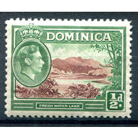 Британские колонии - Доминика - 1938/47г. - ландшафты, король Георг VI, 1/2 P - 1 марка - MH [Mi 93]. #4-B6-116-A-1