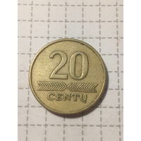 20 центов Литва 1997 год