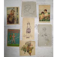 Вырезки из конвертов. Дети. 1950-е
