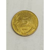 Франция 5 сантим 1981