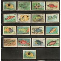 Багамы-1986-1990(Мих.618-633) , **  , Морская  Фауна, Рыбы, все 38 марок(все типы) (полная серия)