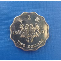 Гонконг 2 доллара 1997 год возвращение Гонконга Китаю единственный год чекана