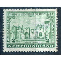 Британские колонии - Ньюфаундленд - 1933г. - замок, 350 лет перехода владения Ньюфаундлендом Хемфри Гилберту, 2 с - 1 марка - чистая, без клея [Mi 201]. #3-WB-82-A-1