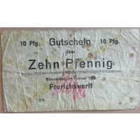 Германия 10 пфенигов 1918 г частный выпуск, Верфь Фрериха (Frerichwerft), редкость-редкость