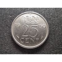 Нидерланды, 25 центов 1950,  KM# 183