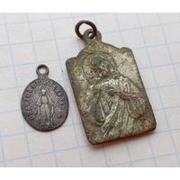 Медальоны католические, серебро, медный сплав, серебрение, сборный лот