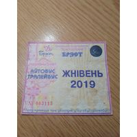 Месячный проездной Автобус-троллейбус Брест, август 2019 г. (в честь 1000-ЛЕТИЯ БРЕСТА)
