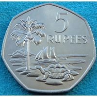 Сейшельские острова. 5 рупий 1972 год  КМ#19  Тираж: 220.000 шт