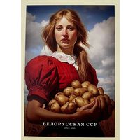 Открытка чистая 10х15 см. Иллюстратор Иван Михайлуц " Республики СССР "