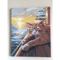 КАРТИНА "НА ЗАКАТЕ ". холст, акрил. 40 х 50.