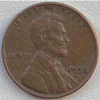 США 1 цент 1958 г. D