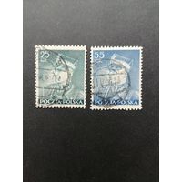 Польша 1937 Полная серия марок "Маршал Эдвард Рыдз-Смиглы" (гашение без клея, с наклейками) Mi.319-320 каталог 0.70 евро