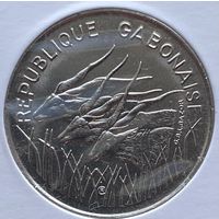 Габон 100 франков 1975 г. В холдере