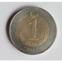 Турция. 1 лира 2005 год