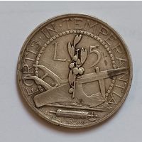 5 лир 1937 г. Сан Марино