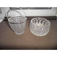 Хрустальная конфетница и салатница времён СССР.С рубля.