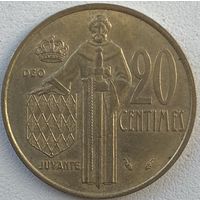 Монако 20 сантимов 1975 г.