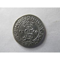 Трояк 3 гроша 1564 Литва Великое княжество Литовское ВКЛ Сигизмунд Август