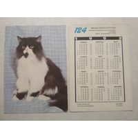 Карманный календарик. Котик.1993 год
