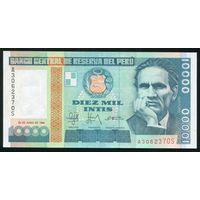 Перу 10000 инти 1988 г. Серия A. P140. UNC