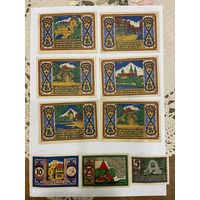 5 и 10 и 25 и 6х50 пфеннингов (нотгельды) 1921 г. Германия.