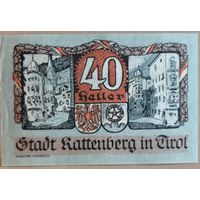 Австрия 40 геллеров 1920 г Раттенберг в Тироле (Rattenberg), XF