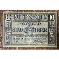 Нотгельд , 10 пфеннигов, Трир 1920 год. Веймарская республика