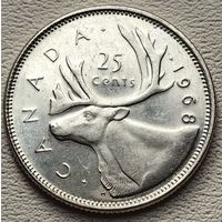 Канада 25 центов 1968, серебро