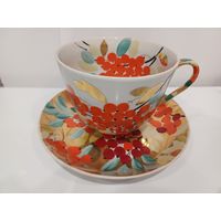 Все лоты с 1р.Редкая Чайная пара Рябина Дулево