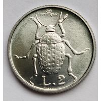 Сан-Марино 2 лиры 1974 UNC