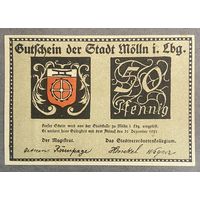 Нотгельд Мёлльн 50 пфеннигов 1921 год. Веймарская республика