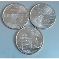 Квотер (25 центов) 2001все D. Кентукки. Вермонт. Северная Каролина. Cостояние!