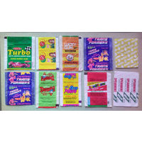 Обёртки (фантики) от жвачек (Turbo, Donald, BomBibom ELMA, Mamba, Lucky gum Biscomisr, OtoMoto Kavun, Maysoun Al-Fardos, West Spearmint, Transformers трансформеры).