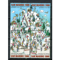 Сан-Марино - 1997 - Чемпионат мира по горным лыжам - сцепка - [Mi. 1700-1703] - полная серия - 4 марки. MNH.  (Лот 60JT)-T25P9