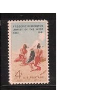 США-1961, (Мих.813),  *   ,  Художник, Живопись  (одиночка)