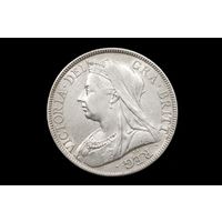 1/2 кроны 1898 г. Великобритания, Виктория. Штемпельный блеск!