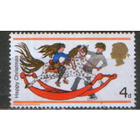 Марка из серии 1968г. Великобритания "Рождество. Детские игрушки. Лошадка-качалка"
