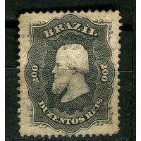 Бразилия - 1866 - Император Бразилии Педру II - 200R - [Mi.28] - 1 марка. Гашеная.  (Лот 3JF)-TG2P16