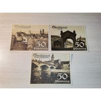 Нотгельды номиналом 50 пфениннгов , 1921 года, город Штутгард, Германия.