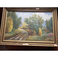 Пейзаж масло/двп 1989г. Подпись