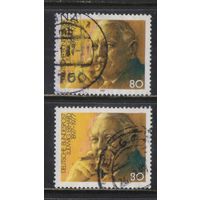 Германия ФРГ 1987 90-летие рождения канцлера Людвига Эрхарда #1308