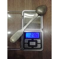 Серебряная ложка 84 пробы вес 27.09 гр