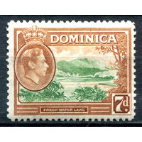Британские колонии - Доминика - 1938/47г. - ландшафты, король Георг VI, 7 P - 1 марка - MH [Mi 101]. #4-B6-116-A-1