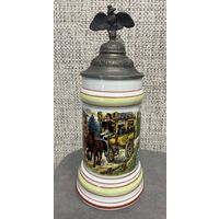 Пивная кружка с орлом. Rastal Германия. С сертификатом. 1991 год. Высота 26 см. С литофанием.