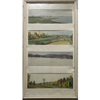 Бржозовский Г.Ф "Пейзажи", холст, масло. Размер 54х100см.