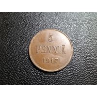 5 пенни 1917 с гербовым орлом